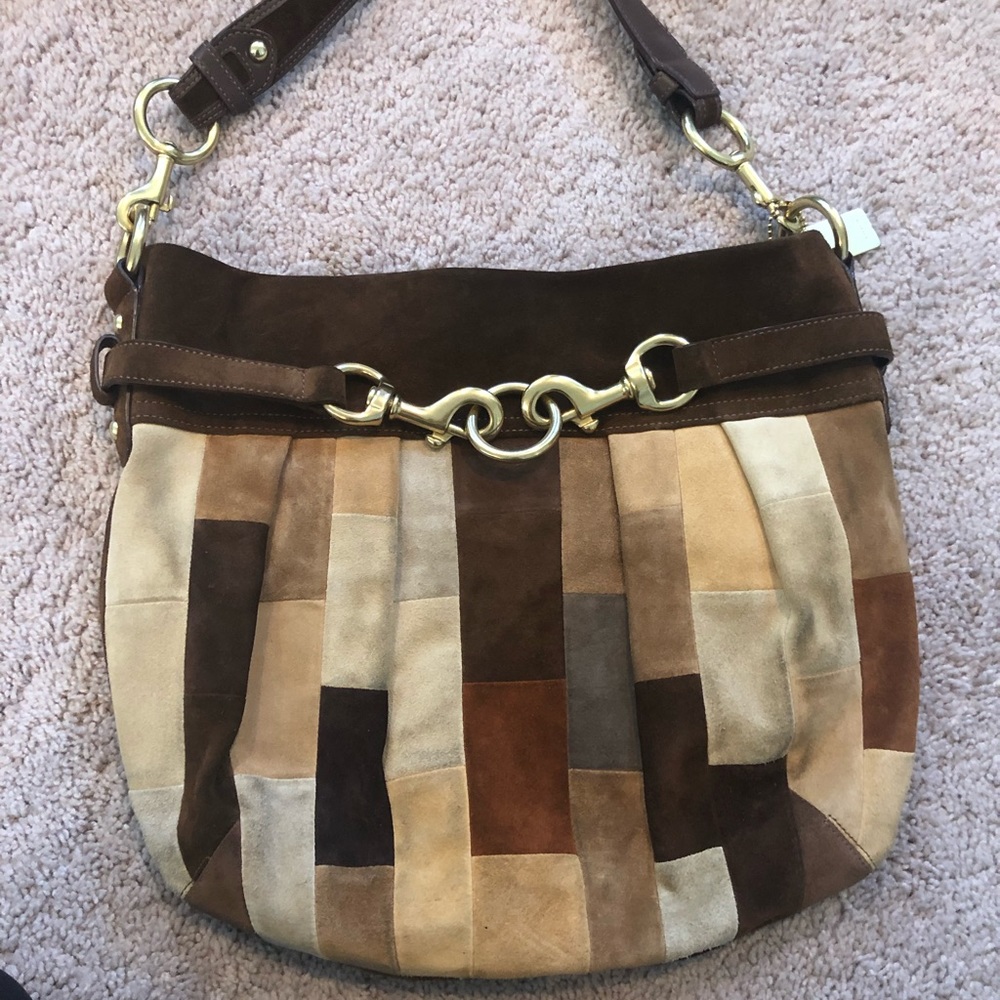Coach suede patchwork bag